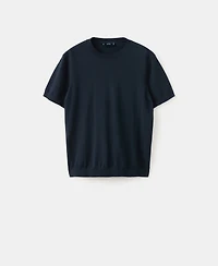 Mango Men's Cotton Fine-Knit T-Shirt