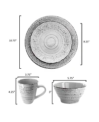 Elama Malibu 16-Pc. Dinnerware Set, Service For 4