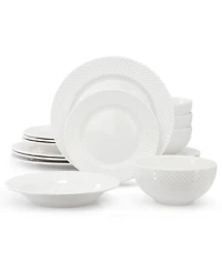 Elama Kim Hobnail 16-Pc. Dinnerware Set, Service For 4