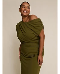 Six Stories Women's Slash Neck Draped Bridesmaid Dress