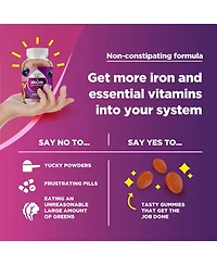 Adult Iron Vitamin Gummies, Grape, 60ct