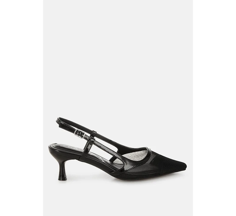 London Rag Womens Florina Snip-Toe Slingback Heel Sandals