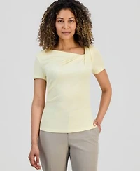 I.N.C. International Concepts Petite Asymmetrical Neck Top Petite Mid Rise Slim Trousers Macys Exclusive