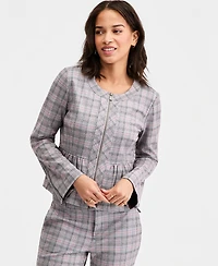 Liverpool Los Angeles Women's Glen Plaid Peplum Jacket