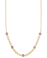 Macy's Amethyst (4 ct. t.w.) Station Diamond Cut Circle Necklace 14k Gold Over Sterling Silver (Also Available Citrine and Onyx)