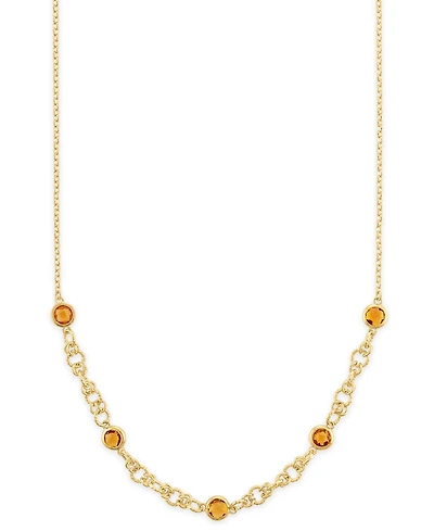 Macy's Amethyst (4 ct. t.w.) Station Diamond Cut Circle Necklace 14k Gold Over Sterling Silver (Also Available Citrine and Onyx)