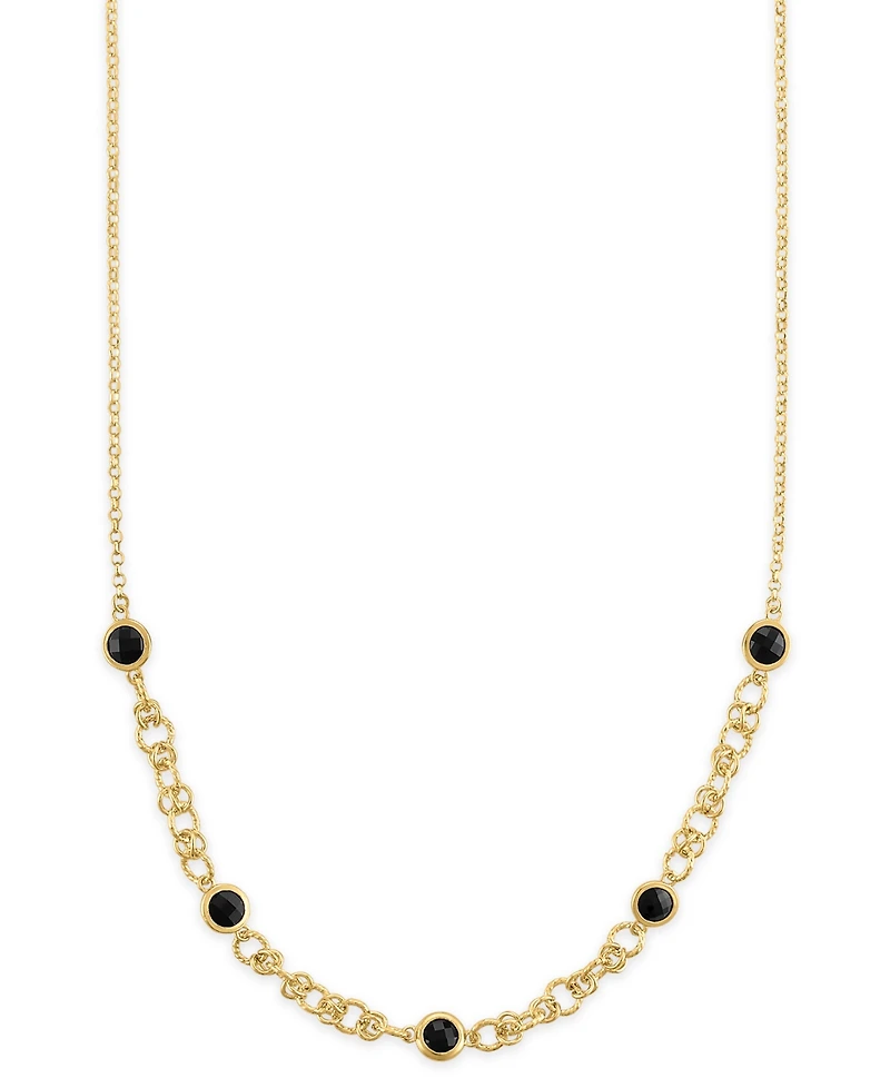 Macy's Amethyst (4 ct. t.w.) Station Diamond Cut Circle Necklace 14k Gold Over Sterling Silver (Also Available Citrine and Onyx)