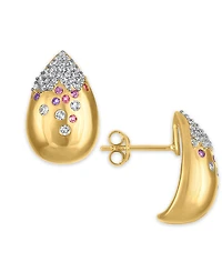 Macy's Multi-Gemstone Confetti Teardrop Earrings in 14k Gold Over Sterling Silver