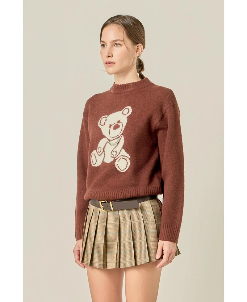 English Factory Women's Teddy Bear knit