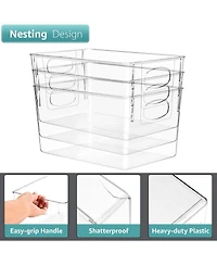 Sorbus 8 Pack Large Clear Storage Bins - for Kitchen, Fridge, Cabinet, Pantry Organization and Storage