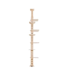 Aostirmotor 9' Adjustable Height Floor-to-Ceiling Cat Tree with Perching Shelves