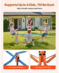 Mecale 4-Seat Sit and Spin Teeter Totter Kids Seesaw with 110 lb Capacity per Seat