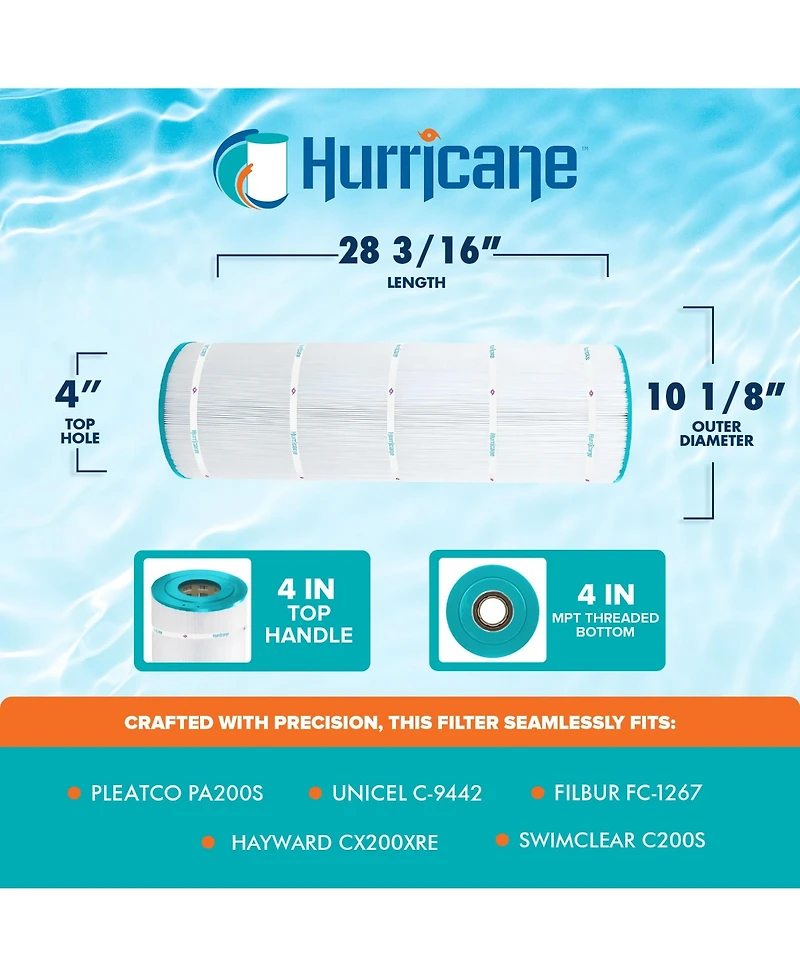 Hurricane Filters Advanced Pool and Spa Cartridge Filter Replacement