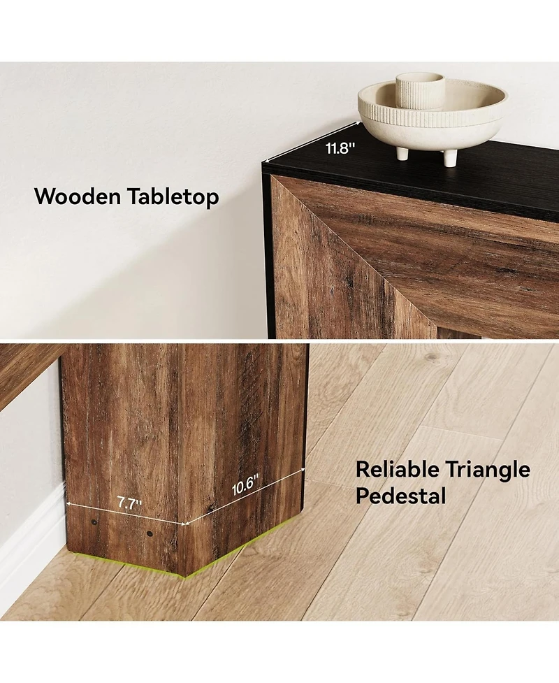 Tribesigns Console Table for Entryway, 63 Inches Extra Long Black Wooden Sofa Table for Living Room, Modern Hallway Foyer Table