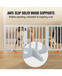 Cozito 3-Panel Foldable Freestanding Pet Gate, 60" W x 24" H, White