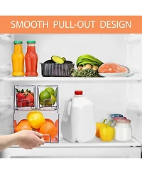 Sorbus 2 Large & 4 Small Clear Stackable Fridge Drawers with Handles - Food Storage Containers for Kitchen, Freezer, Vanity & Fridge