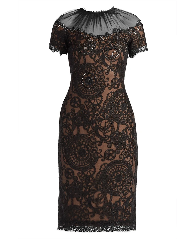 Tadashi Shoji Women's Sable Embroidered Tulle Dress