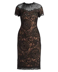 Tadashi Shoji Women's Sable Embroidered Tulle Dress