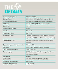 Movo Mdx-2 2 Channel Xlr Portable Audio Interface Compatible with Pc, Mac, iPhone, iPad, and Android