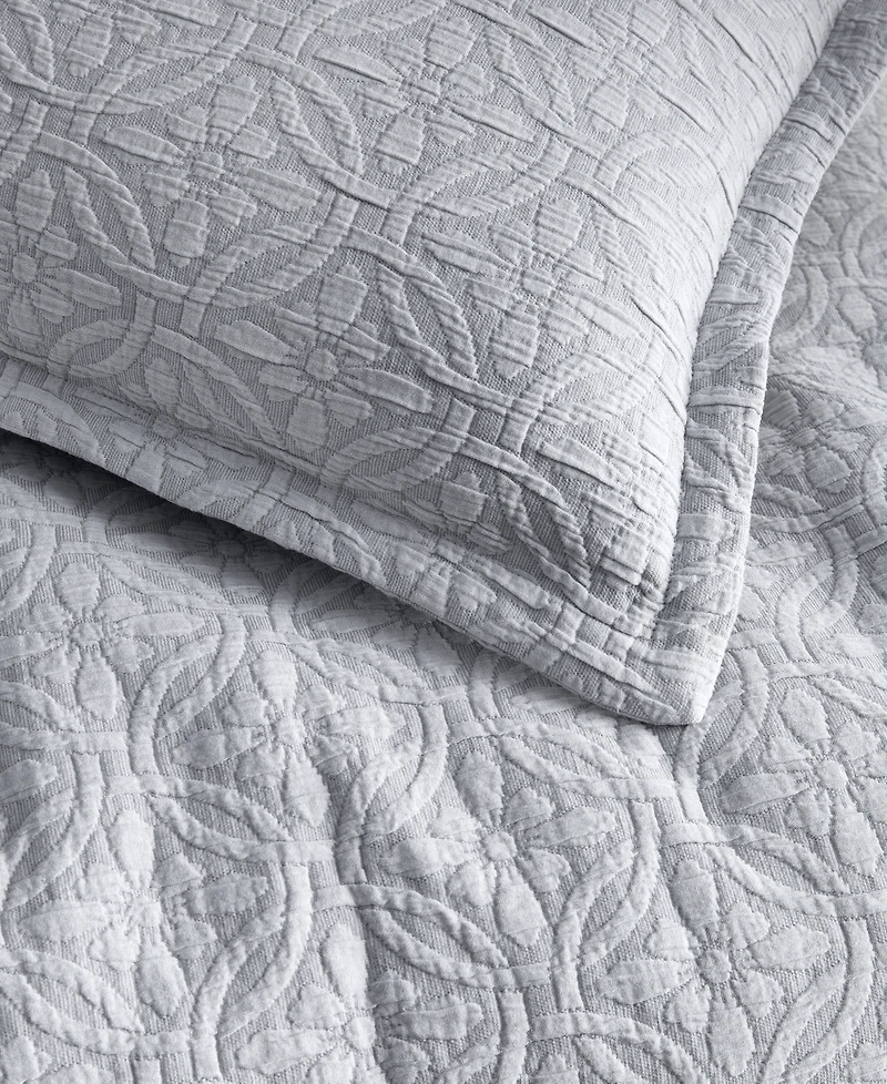 Charter Club Lattice Medallion Gray -Pc. Duvet Cover Set