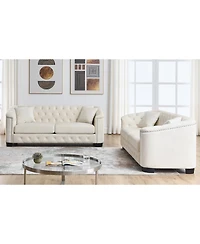 Streamdale Furniture 3-seater + 3-seater Combination sofa.Velvet beige