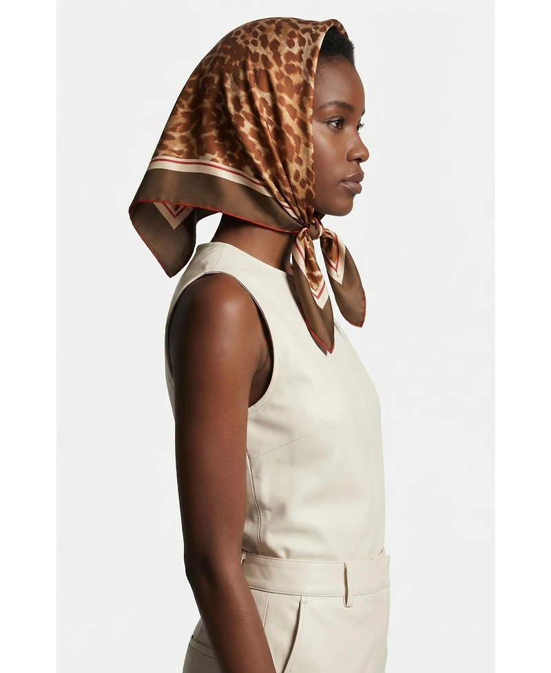 Jessie Zhao New York Leopard Allure Double Sided Silk Scarf