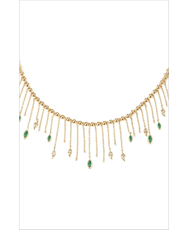 Retro Chic Verdant Whisper Tassels Necklace
