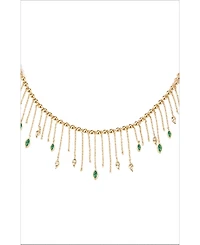 Retro Chic Verdant Whisper Tassels Necklace