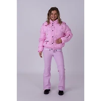 Women's Pink with Stars Chic Puffer Jacket