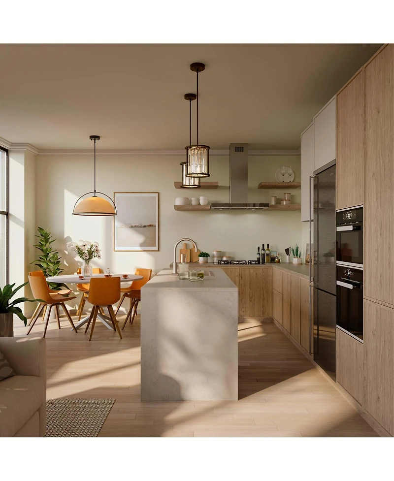 William 22" Modern Coastal Tropical 4-Light Pendant Chandelier Ceiling Light Fixture Dining Room Over Table Kitchen Island Foyer Hanging Black Fi