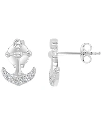 Macy's Diamond Accented Anchor Stud Earrings