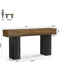 Tribesigns 63" Long Entryway Table, Farmhouse Console Table Behind The Couch, Wooden Foyer Stand Entry Station for Entrance