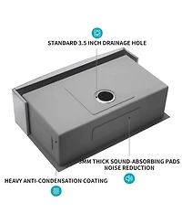 flynama 30x21x10-Inch Stainless Steel Farmhouse Apron Front Single Bowl Kitchen Sink