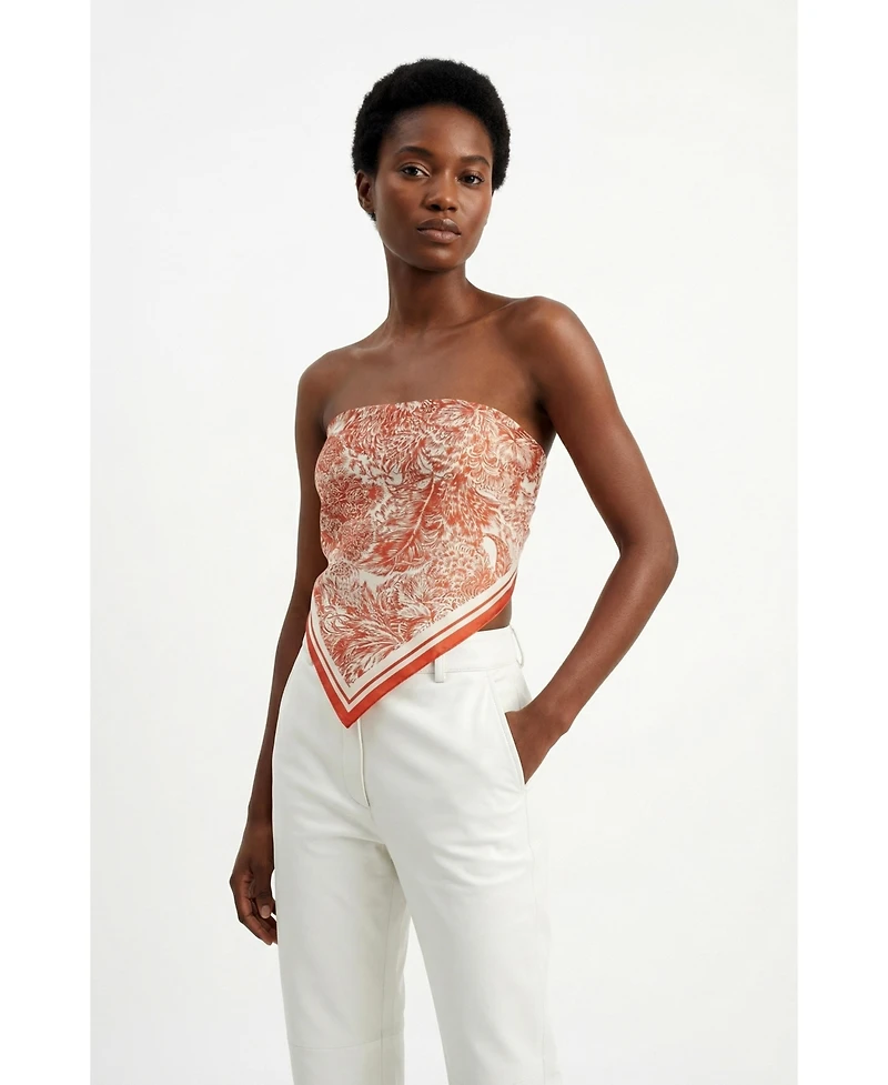 Jessie Zhao New York Terracotta Dream Double Sided Silk Scarf