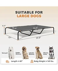 PawHut Elevated Dog Bed Outdoor Dog Bed for Large Breeds 59.8"