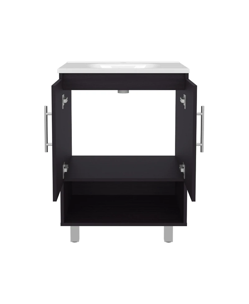 Fm Furniture Texas Freestanding Bathroom Vanity Cabinet with Double Doors,Elevated Base, Modern Design for Sink Installation and Organized Storage