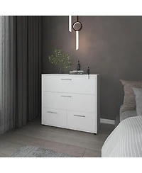 Fm Furniture Oto Dresser with 4 Spacious Drawers, White