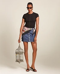 Avec Les Filles Women's Side Panel Mini Skirt