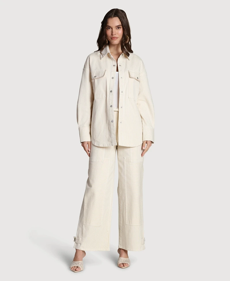 Avec Les Filles Women's Collared Oversized Shirt