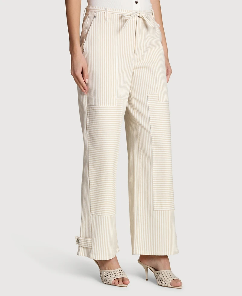 Avec Les Filles Women's Patchwork Wide Leg Jeans