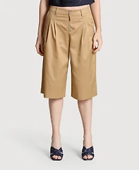 Avec Les Filles Women's Tailored Mid Rise Bermuda Shorts