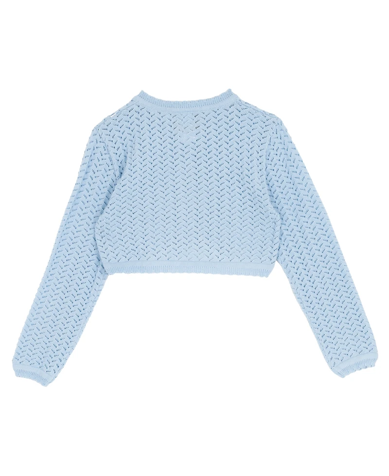 Rare Editions Girls' 2T-6X Crochet Knit Sweater Dress