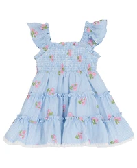 Rare Editions Girls' 2T-6X 2 Embroidered Square Neck Dress and Bag, 2-Piece Set