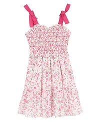 Rare Editions Girls' 7-16 Printed Woven Bodice Sleeveless Dress