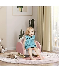 Jujabu Kids Rocking Chair Princess Crown Toddler Chair Armchair Rocker with Rainbow Backrest for Bedroom Playroom Pink