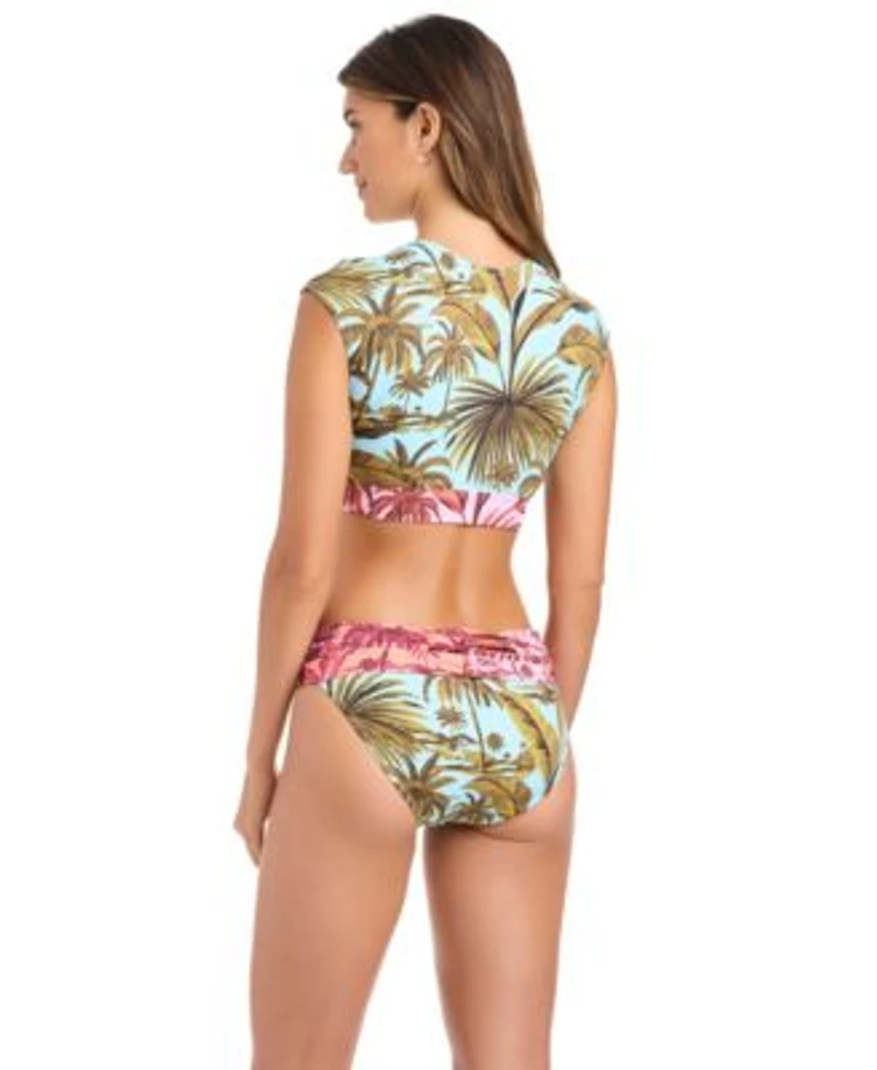 Bleu By Rod Beattie Womens Deep V Neck Bikini Top Full Coverage Hipster Bottoms