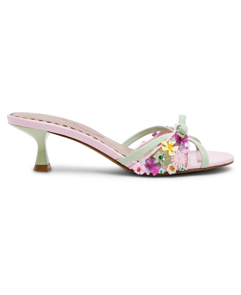 Betsey Johnson Women's Shirley Ditsy Floral Kitten Heel Sandals