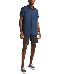 Nautica Men's Classic-Fit Solid Linen Short-Sleeve Shirt