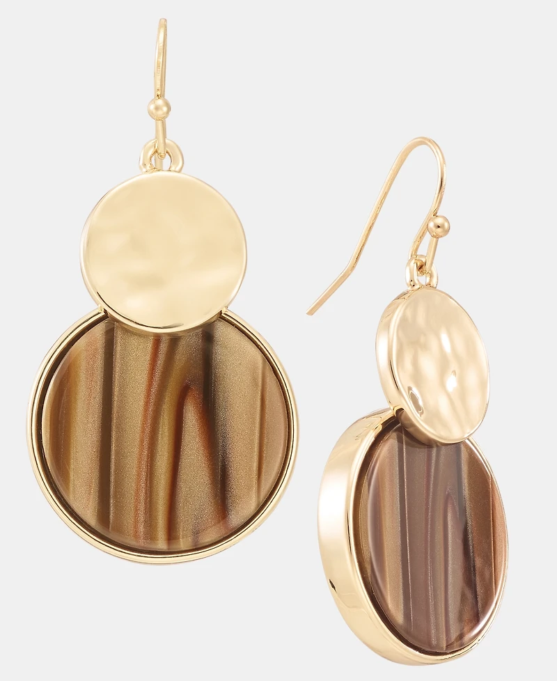 Style & Co Disc & Stone Inlay Drop Earrings, Macy's Exclusive