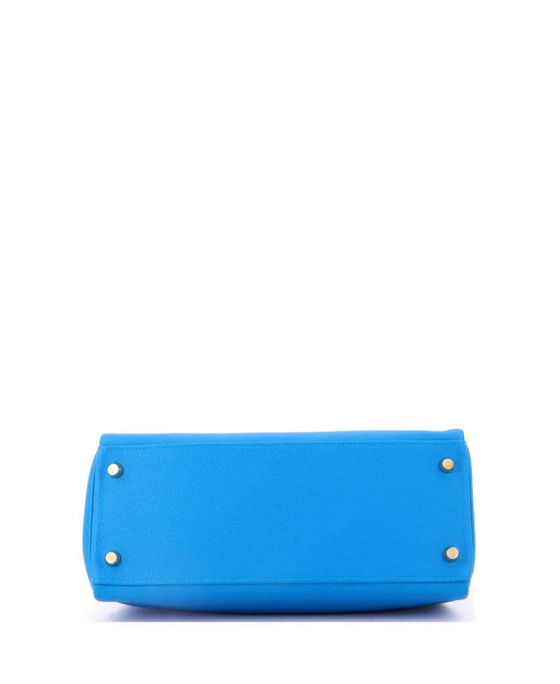 Pre-Owned Hermes Kelly 28 Handbag Evercolor with Gold Hardware